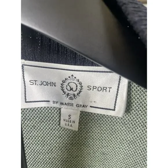 Vintage St John Sport Marie Gray Jacket Women’s S Full Zip Green USA - Picture 3 of 8